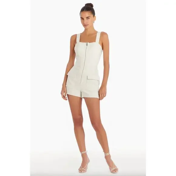 Amanda Uprichard Gage Linen Blend Romper - Large - NWT